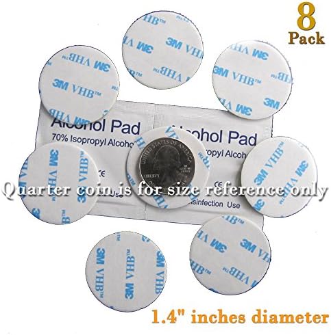 8 of VHB 3M Adhesive Double-sided Dots Tape High Bond Conformable Acrylic Glue Replacement Kit 8 of 1.4 inch Circle Small Round Big Plus Alcohol Pad