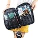 Travelmall Professional Cosmetic Makeup Brush organizer Makeup Artist case with Belt Strap Holder Multifunctional Cosmetic Makeup Bag Handbag for Travel & Home (Black)