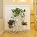 Produktbild BWHTY Eisen Kunst 3 Touml,pfe Topf Blume Pflanze Stand Rack Blumentopf Display Regal Indoor Wohnzimmer Ecke Regale Boden stehende Blume Rack - L70 &Times, W26 &Times, H60CM (Farbe : Weiß,)