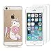 Produktbild crisant Hülle Für SE / 5S / 5 Keks Einhorn Weich TPU Silikon Anti-Scratch Schutzhülle Handyhülle Backcover Für Apple iPhone SE / 5S / 5 Mit Zwei gehärtetem Glas-Displayschutzfolie