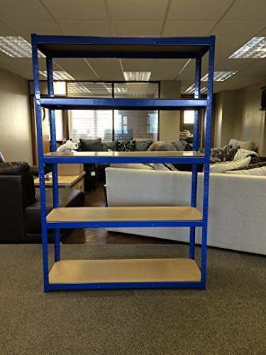 180 cm x 120 cm x 40 cm, Blau 5 Etagen (175kg Pro Regal), 875 KG Kapazität Extra Breit Garage Aufbewahrung Regal, 5 Jahre Garantie - 2