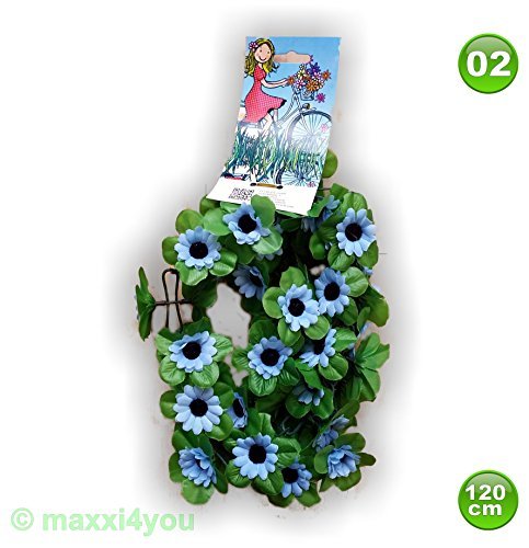Preisvergleich Produktbild W01171002 Fahrradgirlande Blumengirlande Sonnenblume Blau 120 cm