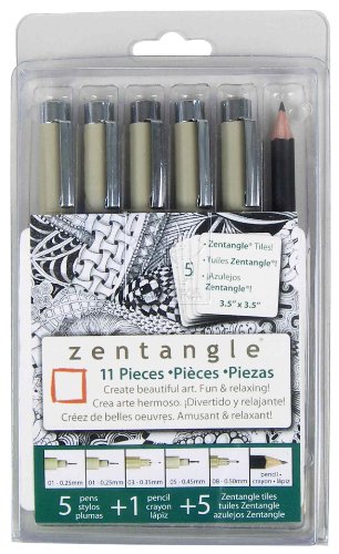 Preisvergleich Produktbild Sakura 50011 11-Teiliges Zentangle Clamshell Bleistift Set