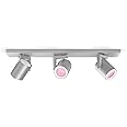 Philips Hue Argenta White & Colour Ambiance Smart 3X Ceiling Spotlight Bar LED (GU10) with Bluetooth, Aluminium, Works with Alexa, Google Assistant and Apple HomeKit