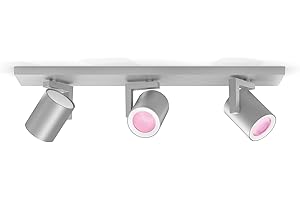 Philips Hue Argenta White & Colour Ambiance Smart 3X Ceiling Spotlight Bar LED (GU10) with Bluetooth, Aluminium, Works with Alexa, Google Assistant and Apple HomeKit