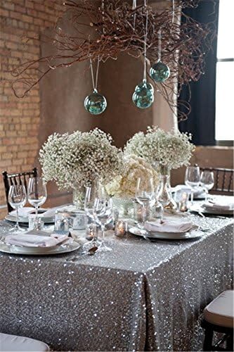 Silver Sequin Tablecloth, Silverwedding Tablecloth, Silver Glitter Tablecloth, Silver Sparklytablecloth,(48''*72'')) by GuangZhou Shidianyi Ltd
