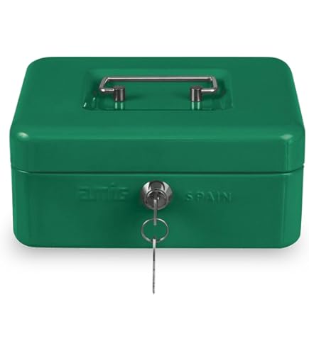 Cassetta Portavalori Kippen Rossa - 150x120x80 Mm, Con Serratura E 2 Chiavi, Mensola Monete - Foto 3