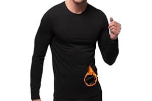 Nakloe - Camiseta termica Hombre - Termicas Hombre Manga Larga - Camiseta Interior Hombre - Cuello Redondo