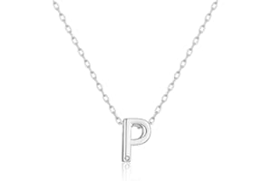 Philip Jones Silver Plated Initial Necklaces A to Z Created with Zircondia® Crystals