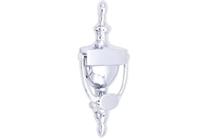 Infinity Decor 8" Victorian Urn Style Traditional Solid Brass Bolt Through UPVC Wooden Front Door Furniture Knocker - for Interior & Exterior Doors (Polished Chrome)