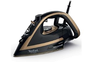 Tefal FV8064 Puregliss Ångstrykjärn på 3 000 watt med ångpuff på 280 g/min, variabel ånga på 0–50 g/min, vertikal ånga, Duril