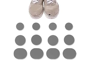 AFCJLTO 12 pcs toppa per riparazione buchi scarpe, Riparazione del Tallone, Toppe Per Riparazione Scarpe, patch adesivi per tallone, adatti a scarpe da ginnastica riparare facilmente buchi, grigio