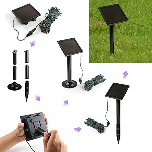KooPower 12M 100er LEDs Solar Lichterkette mit Timer, Akku Enthalten, IP55 Wasserfest, Warmweiß Licht für Party, Garten, Weihnachten, Outdoor, Fest Deko Usw - 7