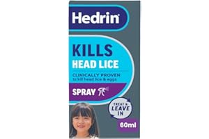 Hedrin Treat & Go Leave-In Spray, Fast, No Fuss Lice & Nit Treatment, Kills Head Lice & Eggs, Clinically Tested, Suitable for Adults & Children, 1 x 60ml (2 x 30ml Treatments)