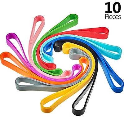 Outus Bandes d'Élastiques en Silicone Bandes d'Élastiques Colorées Assorties Bandes Élastiques d'Emballage en Caoutchouc pour Carnet Emballage de l'Équipement Extérieur (10 Paquets)