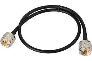 Superbat PL259 UHF CB kabel koncentryczny 60 cm, kabel koncentryczny RG58, męski na męski kabel o niskim stracie, do radia HAM i CB, analizatora anten, obciążenie znamionowe, miernik SWR (1 sztuka)