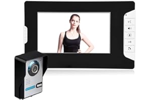 Bewinner 7 Inch Video Doorbell Intercom Kit, Smart Door Viewer Video Doorbell Intercom System with TFT Display Monitor, IR Night Vision Camera Rainproof, 16 kinds of Rings, Two-Way Audio