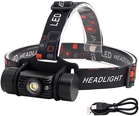 LED Head Torch, Mini Sensor led Headlight, Induction USB Rechargeable Lantern Headlamp 1 Mode Torch Flashlight Use Battery, 6000LM
