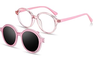 Beipegin Blaulichtfilter Brille Jungen Mädchen mit Sonnenbrille über normale Brille, runde Blue Light Glasses Outdoor-Brille für Jungen und Mädchen