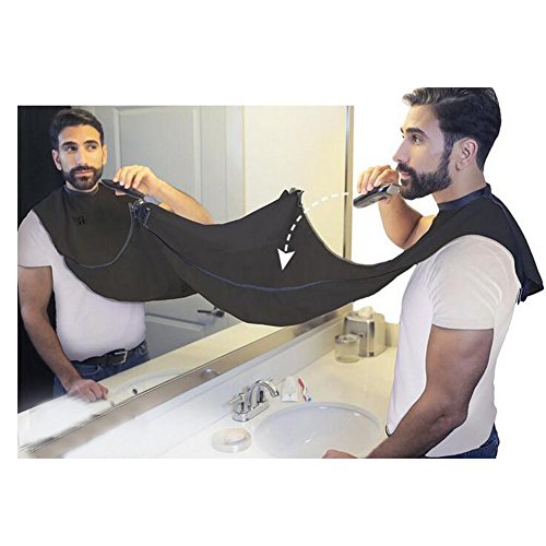 SUNWALY Shave Apron Trim Your Beard In Minutes Without The Mess And Stop Clogging Your Sink! Quality Grooming Cape – Keep Your Sink Clean and Girlfriend Happy! The Best Shaving Beard Gift! (white) - 6
