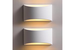 TLGREEN 2PCS Indoor Plaster Wall Lights, Modern Wall Wash Lamp Warm White LED Up and Down Wall Lamp for Living Room, Hallway, Stairs (G9 LED Bulb Include)