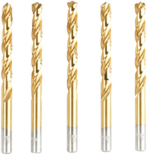 AGT HSS-Bohrer-Set für Metall, Titan-beschichtet, 8 mm, 5 Stück