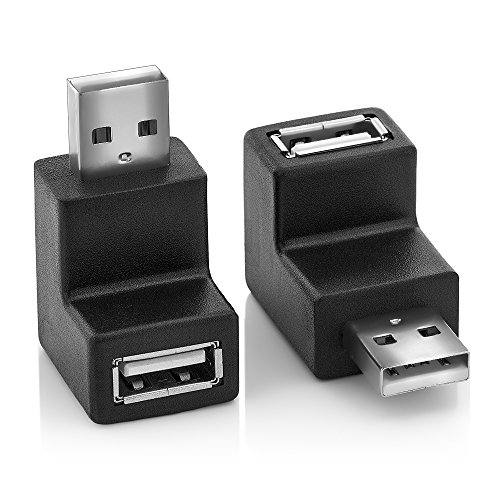 deleyCON PREMIUM USB 2.0 Winkel Adapter – 90° Grad Winkeladapter – A-Stecker zu A-Buchse – kompatibel mit allen USB Kabeln – optimale Kabelführung - 3