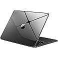 EooCoo Ultra-thin Case Compatible for MacBook Air 13 inch M4 M3 M2 2025 2024 2022 [Match Original Midnight] A3240 A3113 A2681 Mac Air 13.6" Transparent Hard Shell Clear Cover - Crystal Black