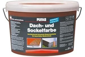 PUFAS WERK KG Pufas Dach- und Sockelfarbe 5 L Farbe: Ziegelrot 957 Dachfarbe Sockel-Anstrich