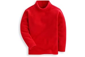 Mud Kingdom Boys Girls Base Layer Long Sleeve Fleece Lining T-Shirt Mock Neck Tops
