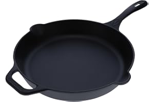 VICTORIA Sartén Hierro Fundido Esmaltado Inducción 25cm, Apta para Fuego, Barbacoa, Horno, Vitrocerámica, Gas, Cast Iron Skillet, Libre de Tóxicos sin PTFE ni PFOA