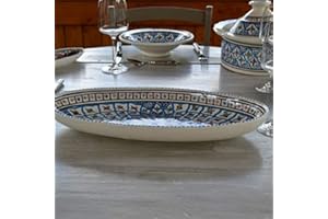 YODECO Plat ovale Bakir turquoise - L 40 cm