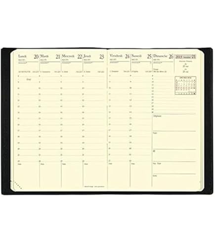 Recharge Agenda Quo Vadis Blockhebdo 2025 - Semainier 19,6x14,5cm - Vue Hebdomadaire - Papier Clairefontaine