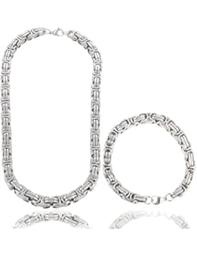 Oramics Panzerkette in Silber für Männer, Königskette für Männer, Kette für Herren aus Metall, Geschenk für Männer...