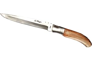 Laguiole Bougna Coltello da caccia, pieghevole, manico in legno di teak