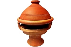 Marrakesch Tajine Touareg 35 cm Ronde Argile Marron ou terre cuite avec réchaud
