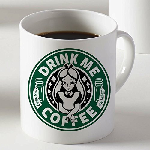 Starbucks Disney inspirada en Alicia en el país de las maravillas bebida taza de café dos lados