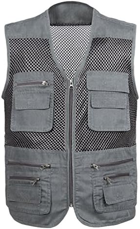 Sentao Men's Fly Fishing Vest Outdoor Photography Mesh Waistcoat Jackets Multiple Pockets