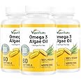Vegan Omega 3 Algae Oil : 400mg DHA - for Heart, Joints, Brain Health, High Strength 180 Softgel Tablets, 6 Months Supply. Vegan Vitality's Algae Omega 3 - Vegans, Vegetarians Suitable DHA Supplement