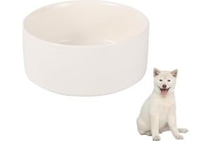 AHX Gamelle Céramique pour Chien de Remplacement - Bol Nourriture et Eau pour Petite et Moyenne Taille - 850 ML - Blanc