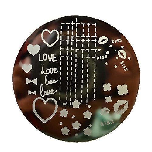 Born Pretty Heart Love Kiss Nail Art Stamp Template Image Plate Pattern #Qgirl-006