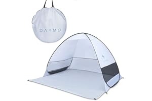DAYMO Tente de plage - 190 x 160 cm - Avec protection UV 50 + - Protection contre le vent - Dépliable - Tente pop-up