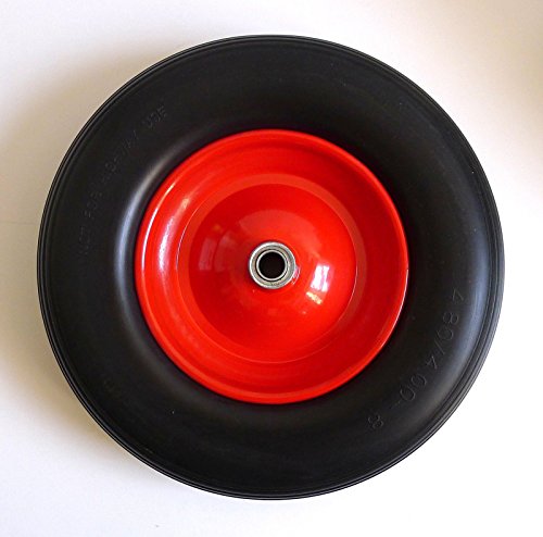 PU Schubkarrenrad 4.80/4.00-8 Ø390 mm stahlfelge inkl. Achse, 200Kg - 3