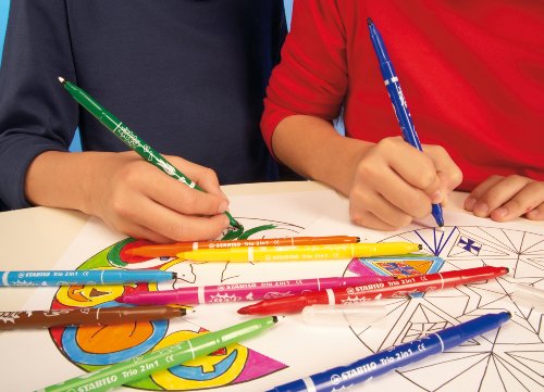 Stabilo Filzstift und Fineliner (in einem Trio 2 in 1, mit 10 verschiedenen Farben) 10er Pack - 4