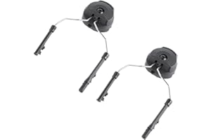 Tbest Supporto per Auricolare a Sospensione Tattica per Casco, 2 Pezzi in plastica + Casco per Adattatore in Acciaio Arc Supporto per Auricolari per Caccia Attacco Sinistro e Destro per Peltor Comtac