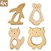 Produktbild Best for baby 4PC Baby Teether Pflegemittel DIY Kinderwagen Spielzeug Holz Fünf-spitzer Stern Kamera Auto Gitarre Handgefertigt BPA frei