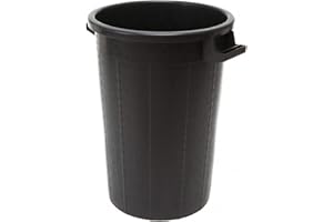 La zappa Bidone in PVC sovrapponibile senza coperchio per immondizia (75 lt - Ø 44 x h 63 cm, Nero)