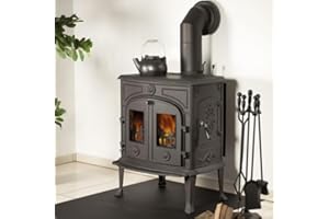 GLOBE FIRE Kaminofen Globe-fire Comet raumluftunabhängig Vollguss schwarz 8kW