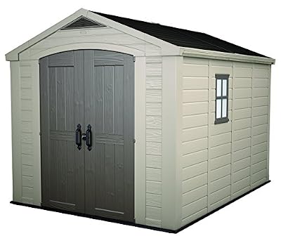 Chalet et jardin 12SYDNEY 811 Sydney Abri de Jardin en PVC Résine Beige et Marron 257 x 332 x 243 cm