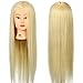 Neverland Beauty 26 Inch 30% Real Human Hair Hairdressing Cosmetology Training Head Blonde Mannequin Head Hairdresser Training Head with Clamp for College and Professional Use #613